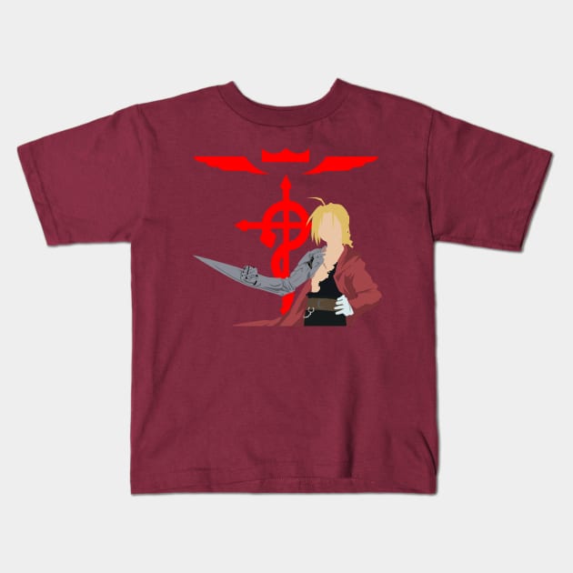 Minimalist Edward Elric Kids T-Shirt by Sutilmente